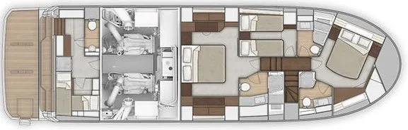 Нижняя палуба BENETEAU GRAND TRAWLER 62 3 | MARINEPOINT Нижняя палуба 3