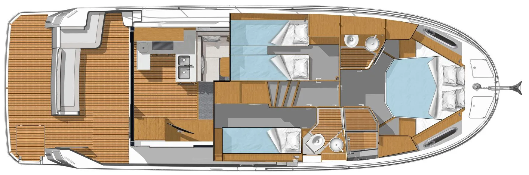 Нижняя палуба BENETEAU SWIFT TRAWLER 41 FLY 3 | MARINEPOINT Нижняя палуба 3