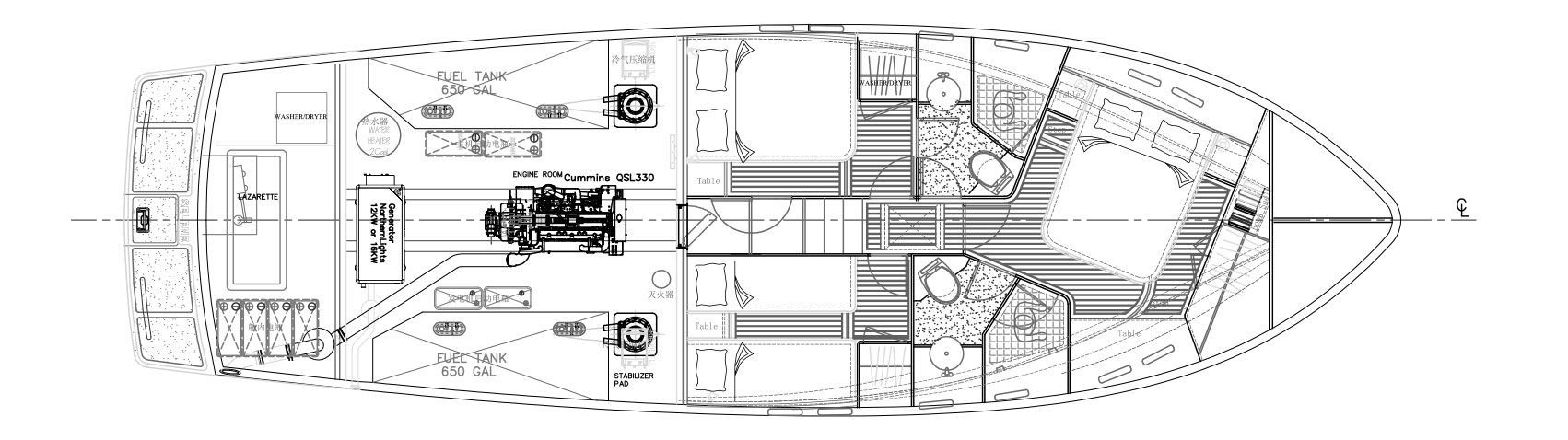 Нижняя палуба Selene 50 Voyager Sedan 3 | MARINEPOINT Нижняя палуба 3