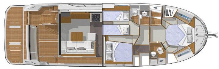 Нижняя палуба BENETEAU SWIFT TRAWLER 47 2 | MARINEPOINT Нижняя палуба 2