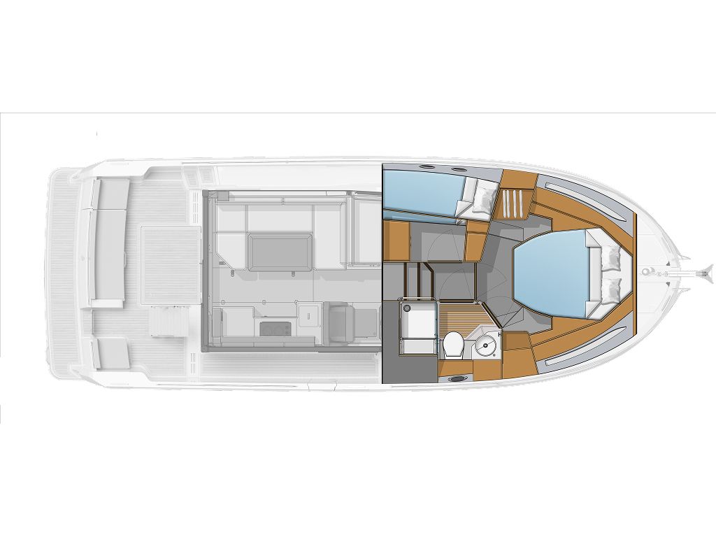 Нижняя палуба BENETEAU Swift Trawler 37 SEDAN 3 | MARINEPOINT Нижняя палуба 3