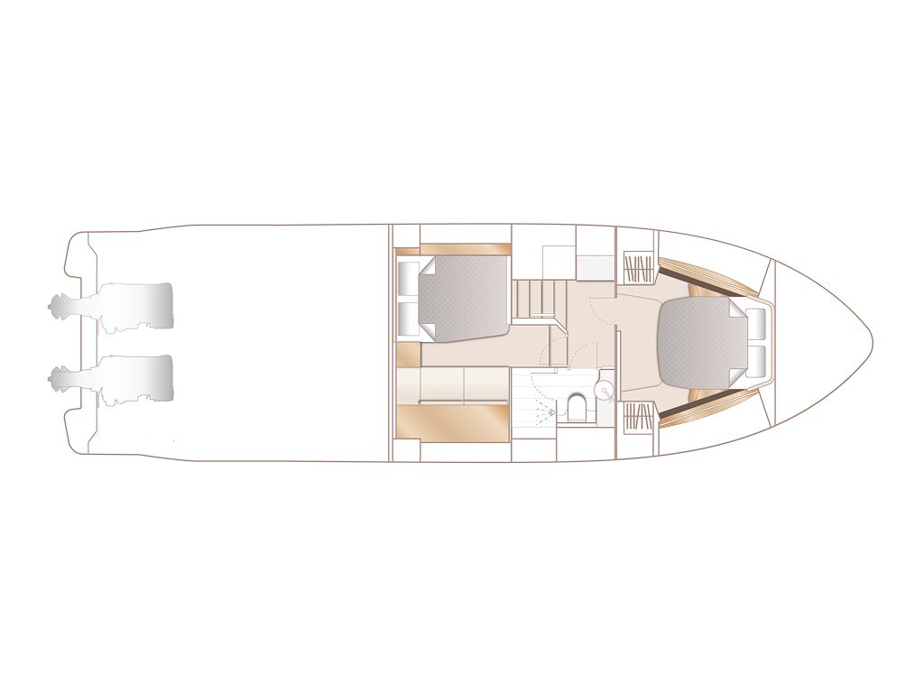 Нижняя палуба Princess C48 deck saloon 2 | MARINEPOINT Нижняя палуба 2