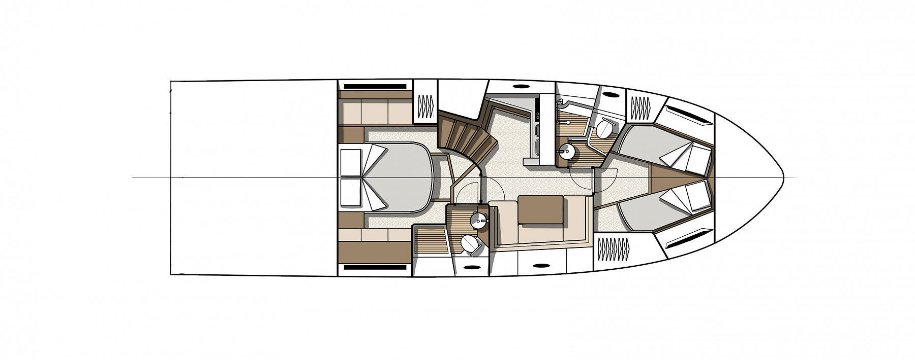 Нижняя палуба 1 Beneteau Gran Turismo 45 3 | MARINEPOINT Нижняя палуба 1 3