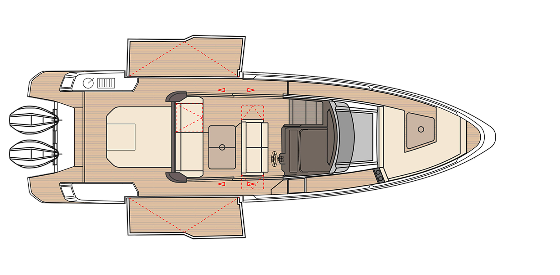 Главная палуба Saxdor 340 GTWA 1 | MARINEPOINT Главная палуба 1