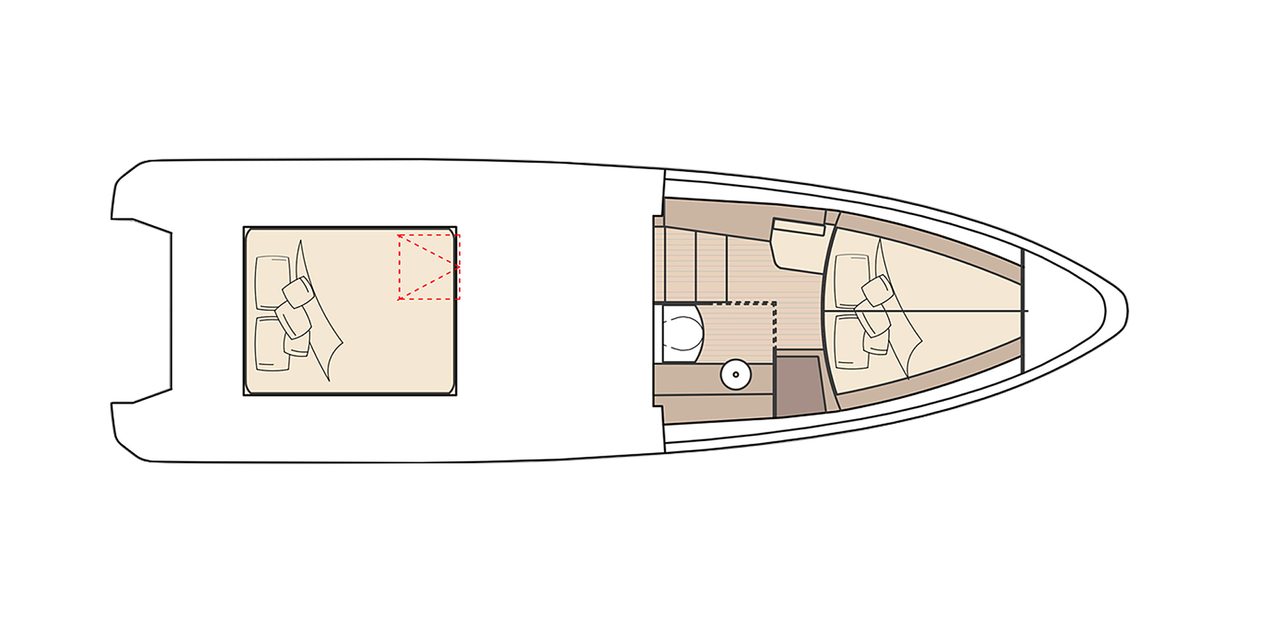 Нижняя палуба Saxdor 340 GTWA 2 | MARINEPOINT Нижняя палуба 2