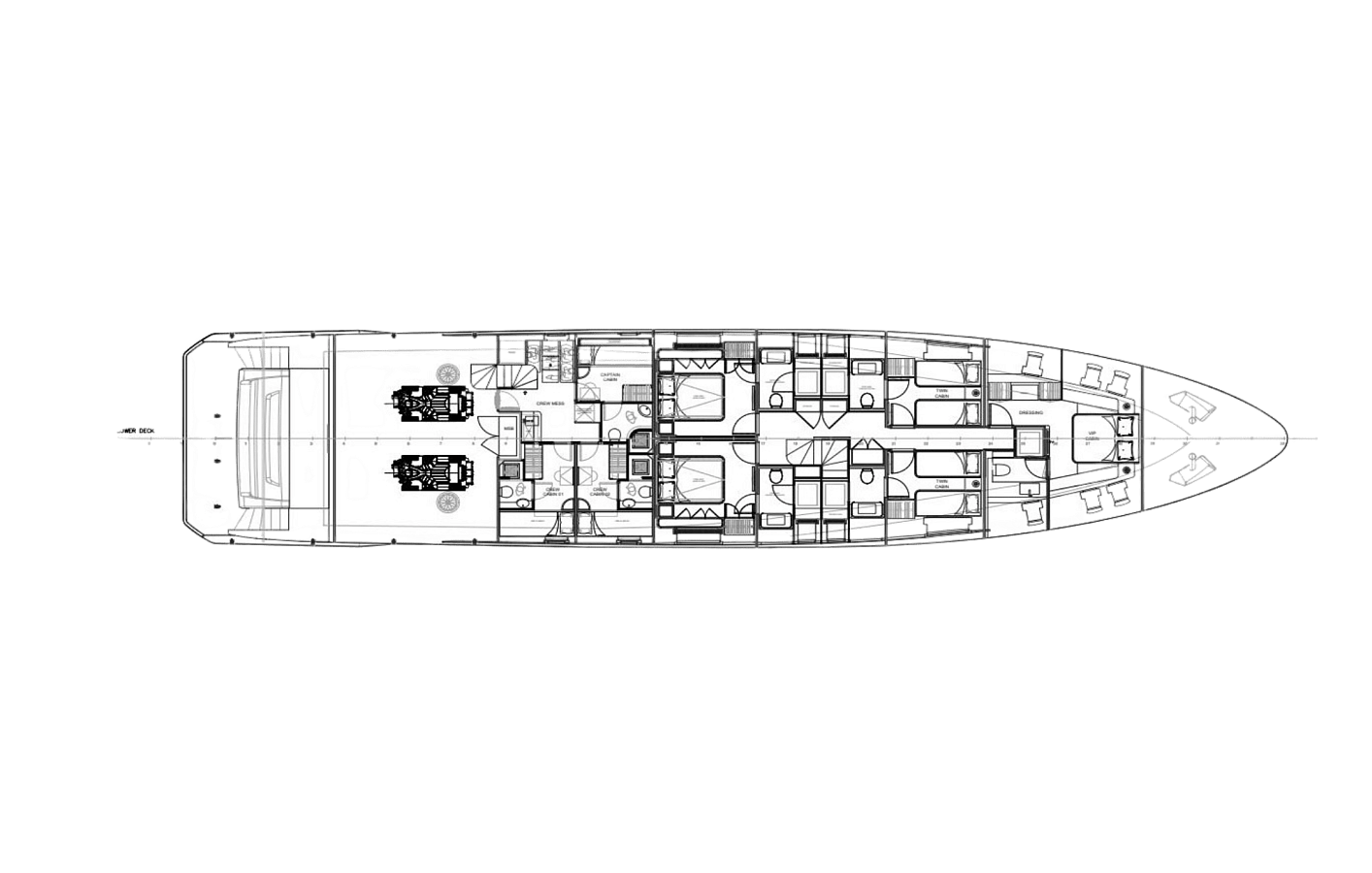 Нижняя палуба Majesty 111 2024 4 | MARINEPOINT Нижняя палуба 2024 4
