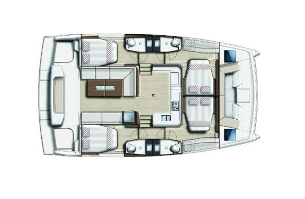 Главная палуба Bali 40 Catspace 2022 1 | MARINEPOINT Главная палуба 2022 1