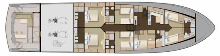 Нижняя палуба Numarine 32XP 4 | MARINEPOINT Нижняя палуба 4