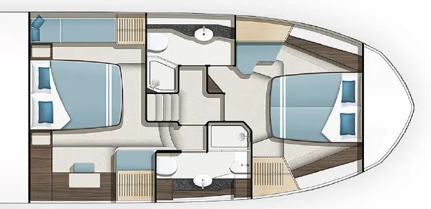 Нижняя палуба-вар 1 Galeon 450 HTC 2 | MARINEPOINT Нижняя палуба-вар 1 2