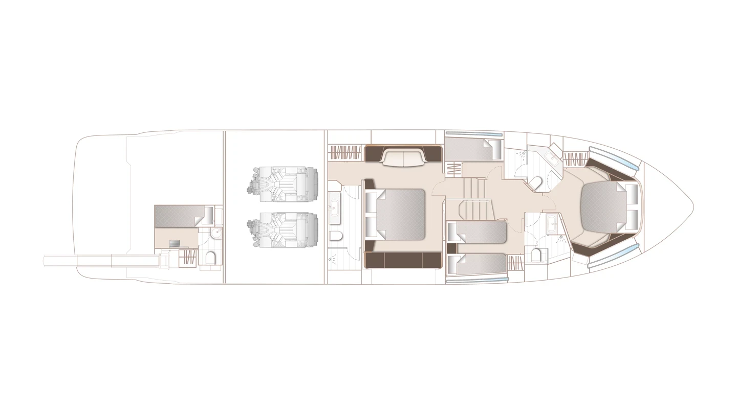 Нижняя палуба PRINCESS S65 3 | MARINEPOINT Нижняя палуба 3
