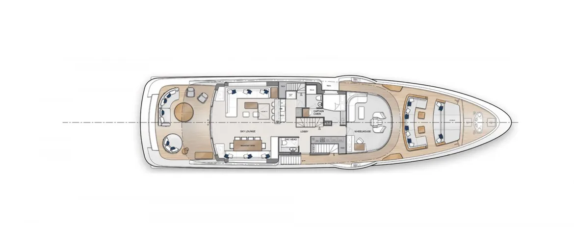 Верхняя палуба Benetti Oasis 40M 3 | MARINEPOINT Верхняя палуба 3
