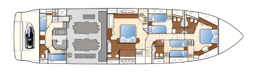 Нижняя палуба Ferretti 830 2010 3 | MARINEPOINT Нижняя палуба 2010 3