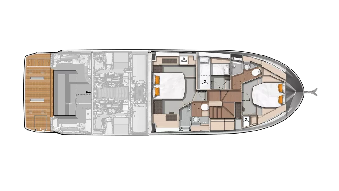 Нижняя палуба BENETEAU SWIFT TRAWLER 54 3 | MARINEPOINT Нижняя палуба 3